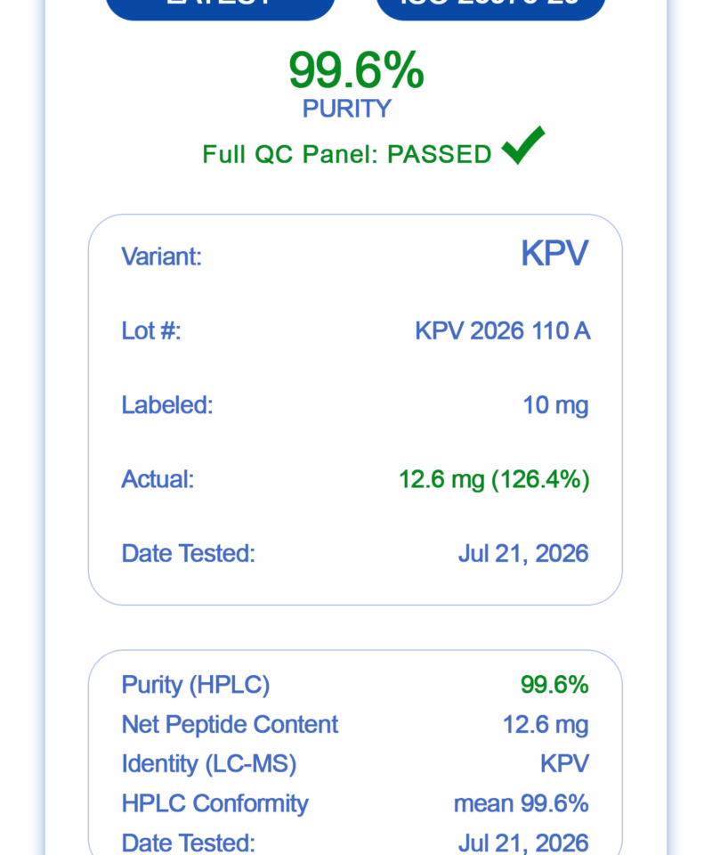 Alternative view of KPV (10 mg)